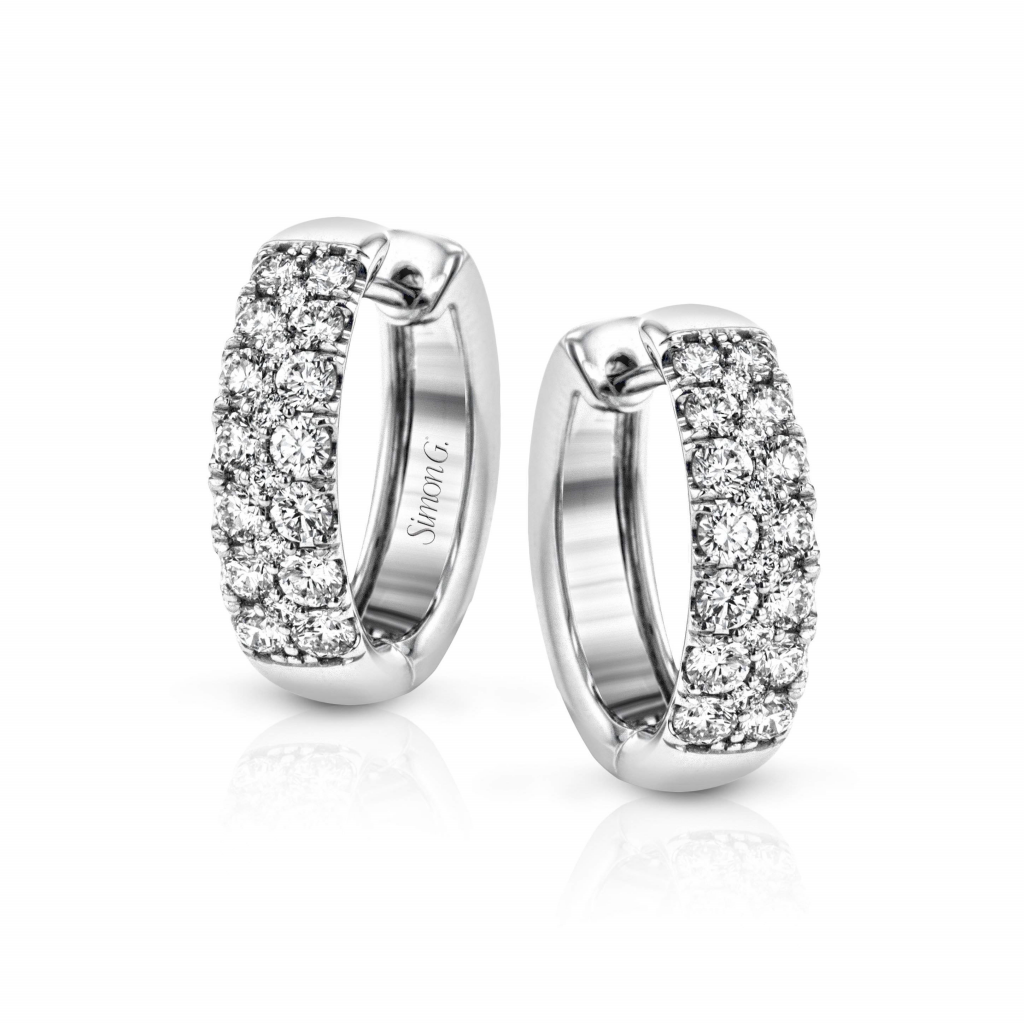 18KT GOLD WHITE LE4390 HOOP EARRING Thompson’s Jewellers