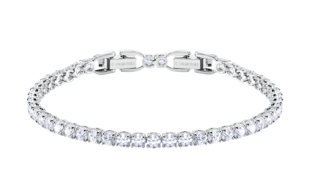 Tennis Deluxe Bracelet White, Rhodium plated - Thompson's Jewellers