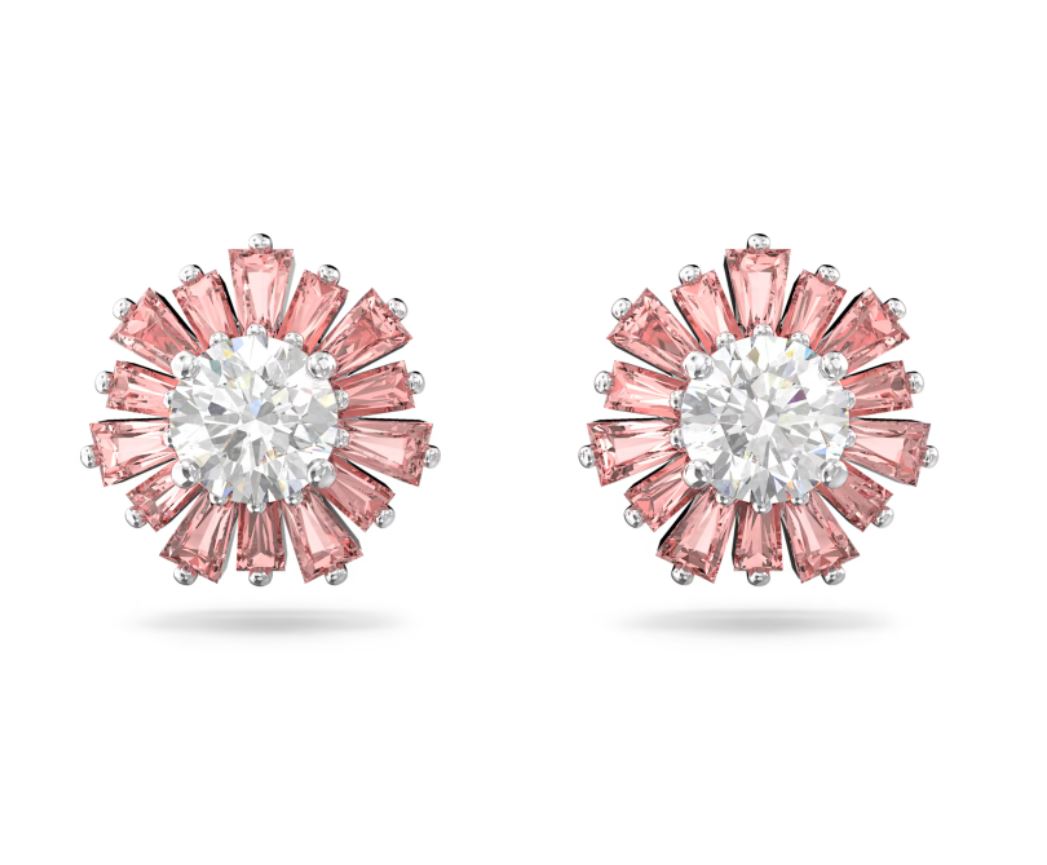 Sunshine stud earrings Pink, Rhodium plated - Thompson's Jewellers