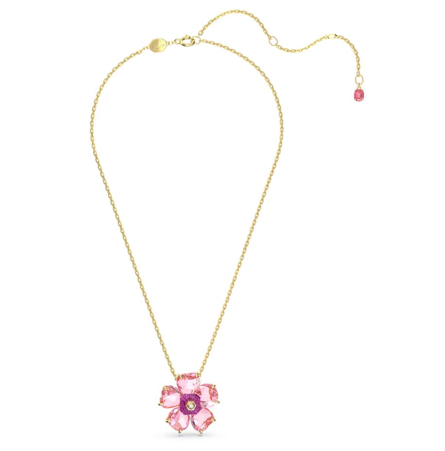 Florere necklace Flower, Pink, Gold-tone plated - Thompson’s Jewellers