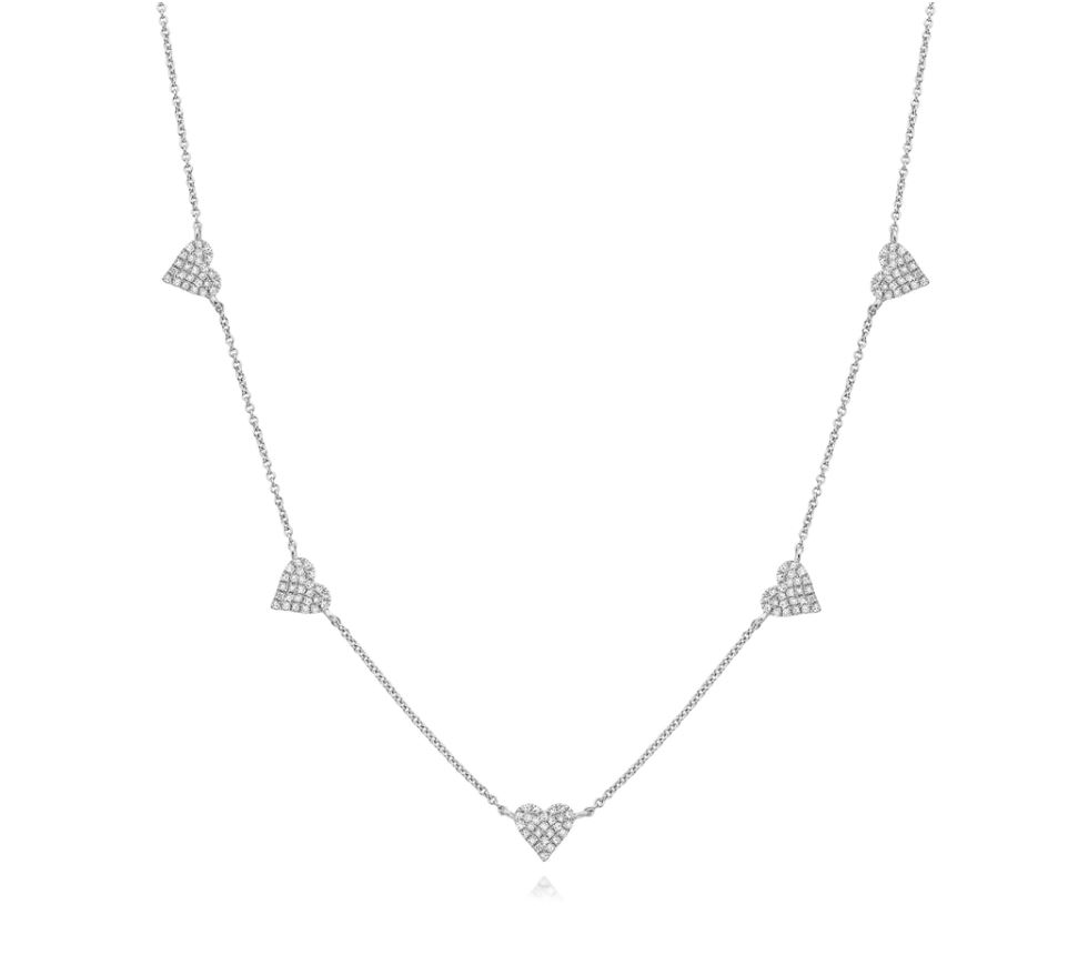 5 HEARTS DIAMOND STATION NECKLACE - Thompson’s Jewellers