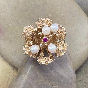 116-13462 PEARL & RUBY RING