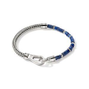 Heishi Chain Bracelet, Silver (Large)