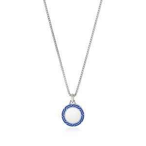 Tag Necklace, Sterling Silver, Enamel (22 inches)