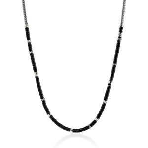 Heishi Chain Necklace, Silver (24 inches)