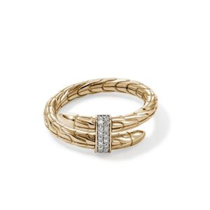 Spear Ring, Gold, Diamonds (Size 7)