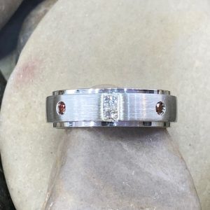 115-16882 RED & WHITE GENTS DIAMOND BAND