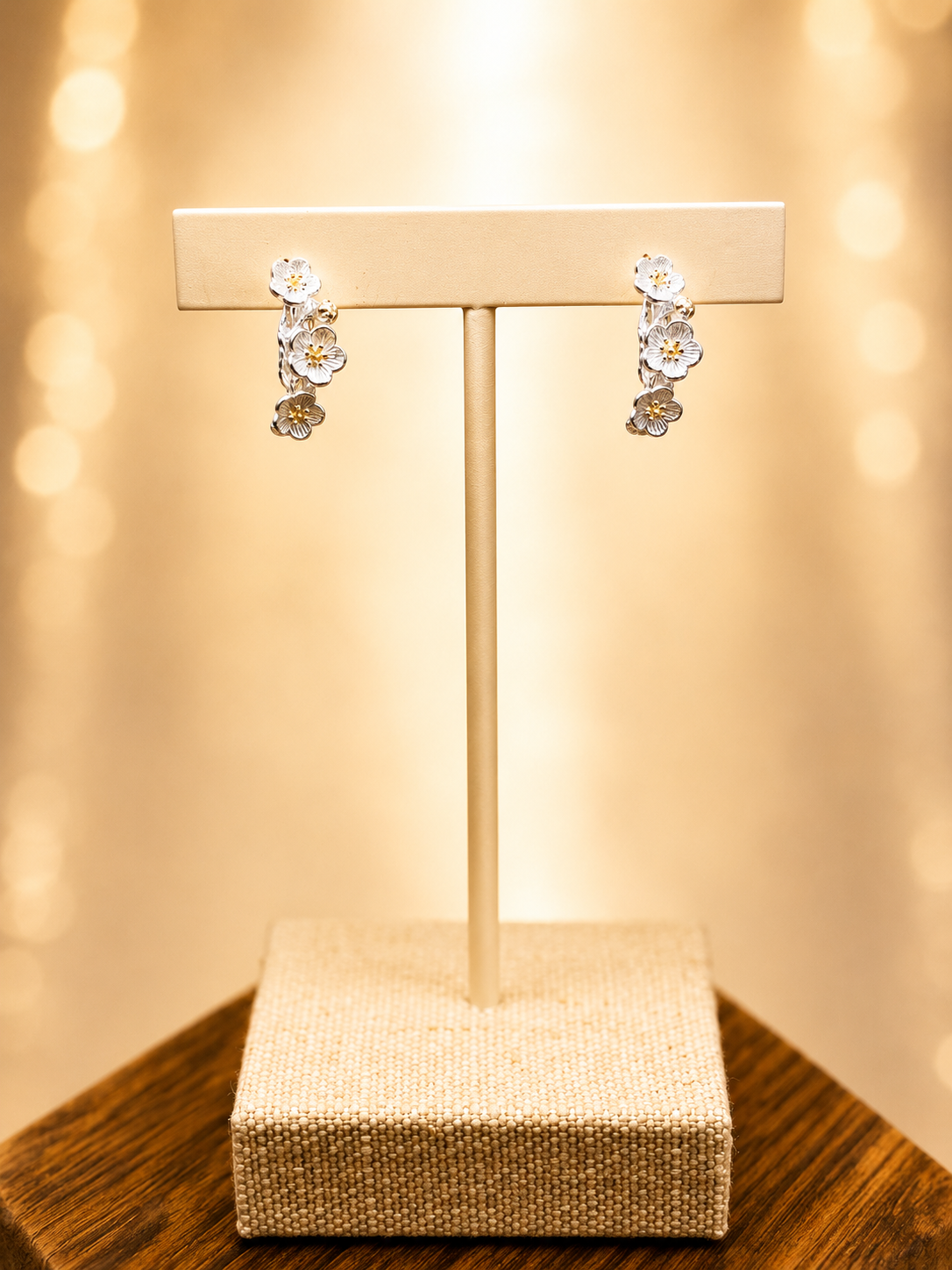 Cherry Blossom Branch Mini Hoops– From the Botanical Garden Collection