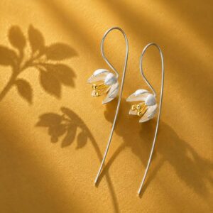 Lotus Mini Long Dangle Earrings– Botanical Garden Collection