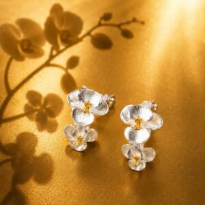 Phalaenopsis Double Orchid Hoop Earrings– From the Botanical Garden Collection