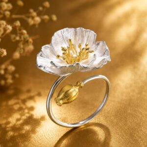 Poppy Flower Wrap-Around Ring – From the Botanical Garden Collection