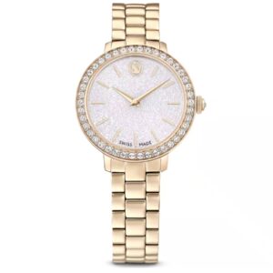 Watch Swiss Made, Metal bracelet, Gold tone, Champagne gold-tone finish