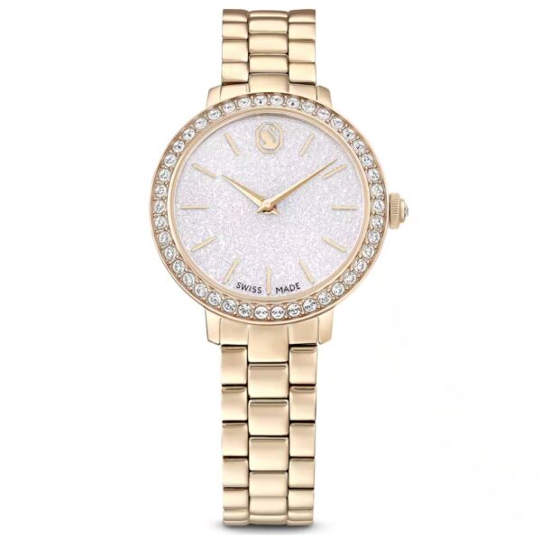 Watch Swiss Made, Metal bracelet, Gold tone, Champagne gold-tone finish