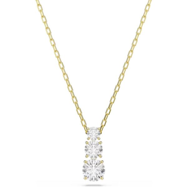 Stilla Attract pendant Round cut, White, Gold-tone plated