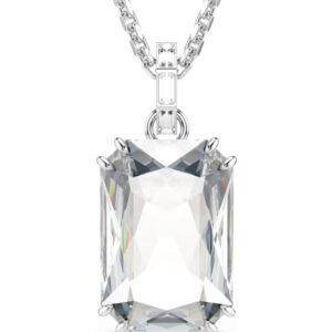 Millenia pendant Octagon cut, White, Rhodium plated