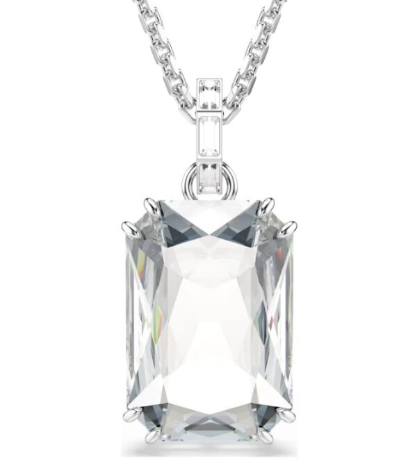 Millenia pendant Octagon cut, White, Rhodium plated