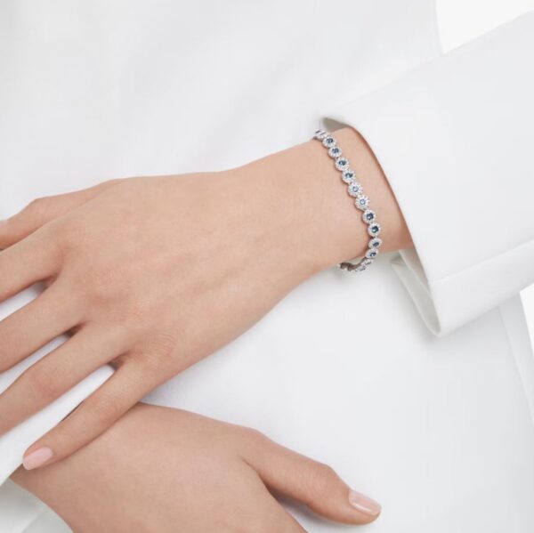 Una Angelic Tennis bracelet Round cut, Blue, Rhodium plated - Image 2