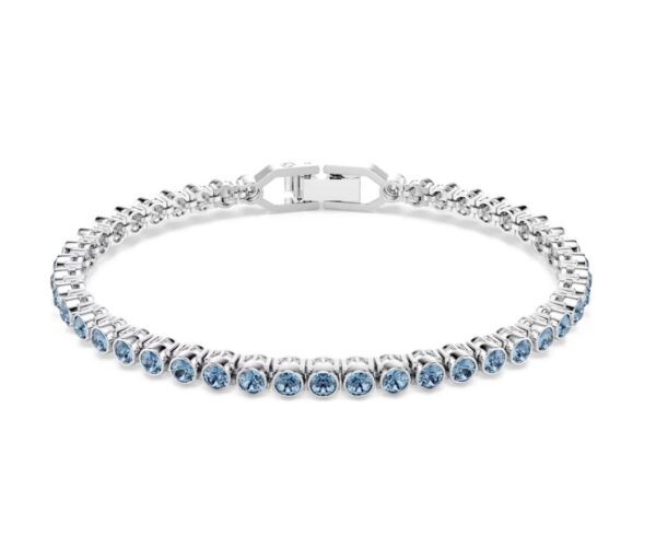 Imber Emily Tennis bracelet Round cut, Blue, Rhodium plated (M)