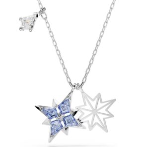 Symbolica pendant Star, Blue, Rhodium plated