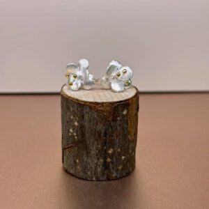 Violete Silver Studs with 18kt Yellow Gold – From the Botanical Garden Collection