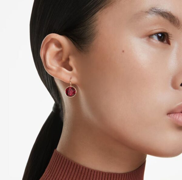 Bella drop earrings Round cut (RED) - Image 2
