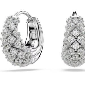 Sublima earrings White, Rhodium plated