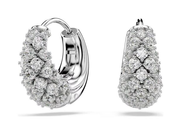 Sublima earrings White, Rhodium plated