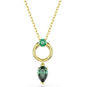 Mesmera pendant Mixed cuts, Green, Gold-tone plated