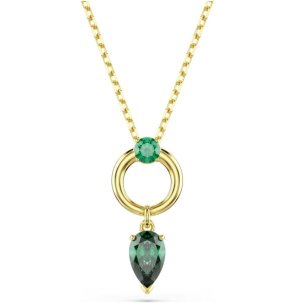 Mesmera pendant Mixed cuts, Green, Gold-tone plated