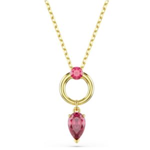 Mesmera pendant Mixed cuts, Red, Gold-tone plated