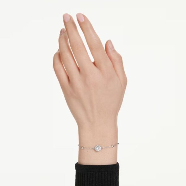 Una Angelic bracelet Round cut, White, Rhodium plated - Image 2