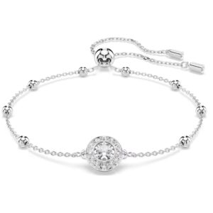 Una Angelic bracelet Round cut, White, Rhodium plated