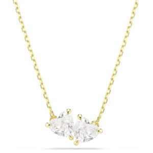 Mesmera Attract necklace Heart, White, Gold-tone plated