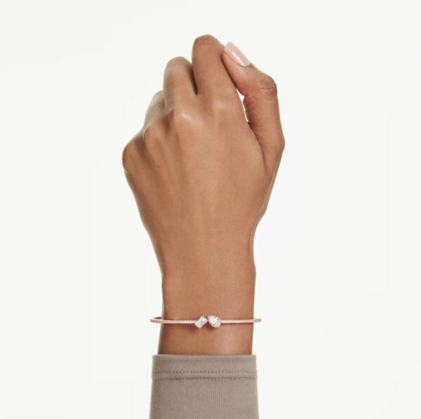 Mesmera bangle Mixed cuts, White, Rose gold-tone plated - Image 2