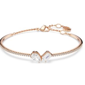 Mesmera bangle Mixed cuts, White, Rose gold-tone plated