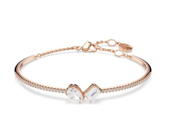 Mesmera bangle Mixed cuts, White, Rose gold-tone plated