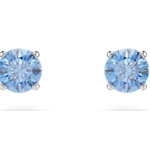 Stilla Attract stud earrings Round cut, White, Rhodium plated