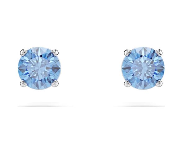 Stilla Attract stud earrings Round cut, White, Rhodium plated