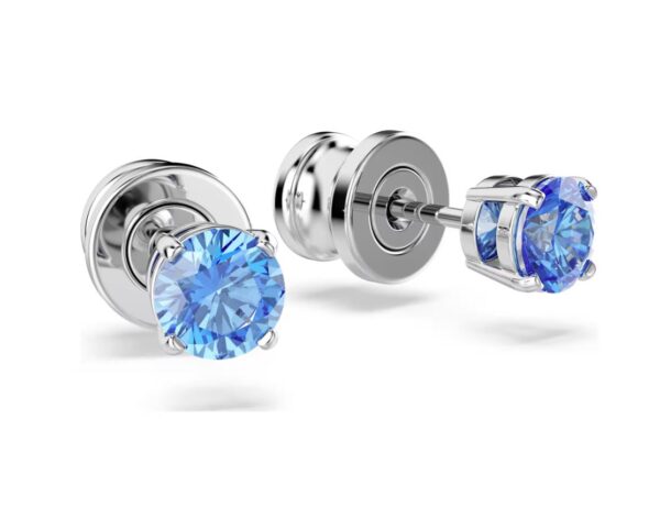 Stilla Attract stud earrings Round cut, White, Rhodium plated - Image 2