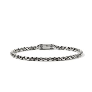 Box Chain Bracelet, Sterling Silver, 3.7MM (Large)