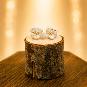 Violete Silver Studs with 18kt Yellow Gold – From the Botanical Garden Collection