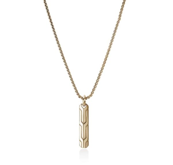 Icon 50 Tag Necklace, Gold