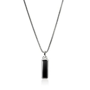 Black Onyx Talisman Necklace, Sterling Silver