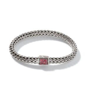 Classic Chain 6.5MM Reversible Icon Bracelet (Ruby)