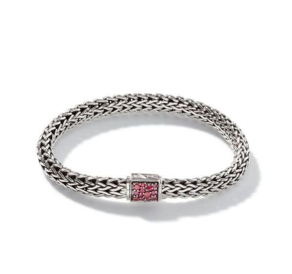 Classic Chain 6.5MM Reversible Icon Bracelet (Ruby)
