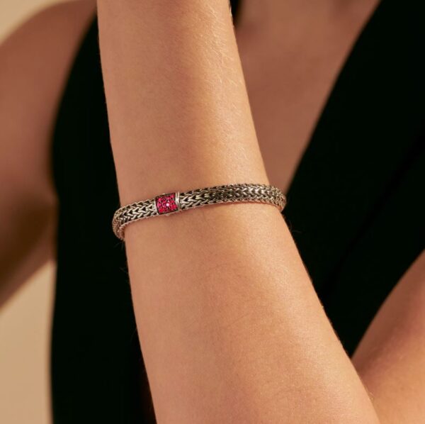 Classic Chain 6.5MM Reversible Icon Bracelet (Ruby) - Image 3
