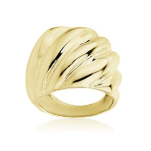 WIDE GROOVED BAND IN YELLOW