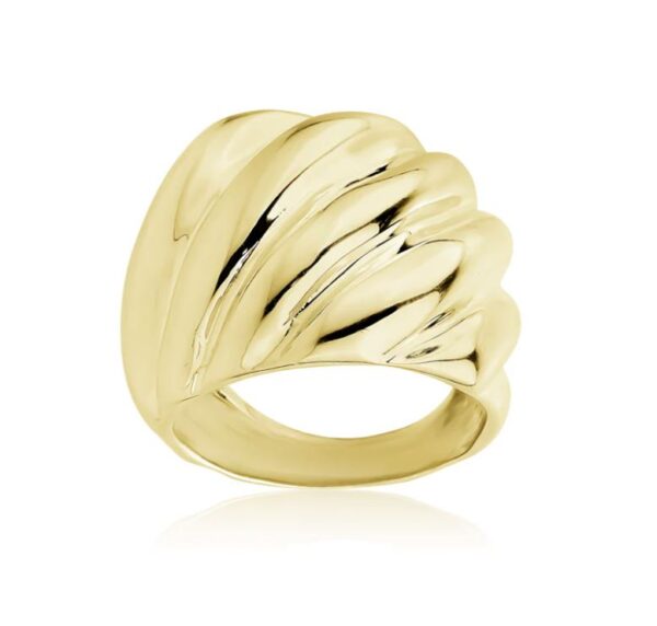 WIDE GROOVED BAND IN YELLOW