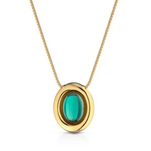 COLOR BURST OVAL PENDANT IN GREEN (Pre-order)