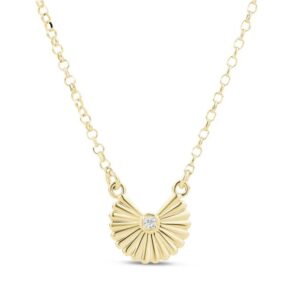 GROOVED FAN PENDANT IN YELLOW